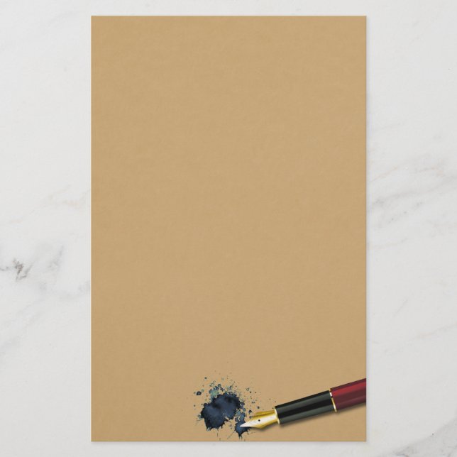 Papelaria Fonte de preenchimento com Caneta de tinta - Papel (Frente)