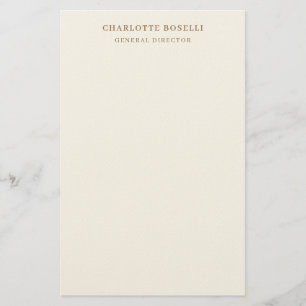 Papelaria Fonte Serif Cream Gold Nome Profissional Posição