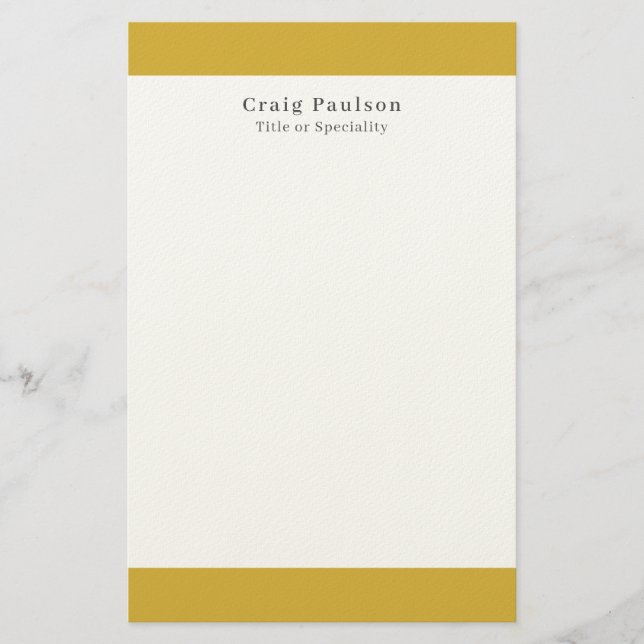Papelaria Fonte Serif Simples Profissional Simples Ouro Bran (Frente)