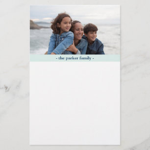 Papelaria Foto da família personalizada Pastel Blue