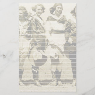 Papelaria Foto desvanecida das vaqueiras em uma linha
