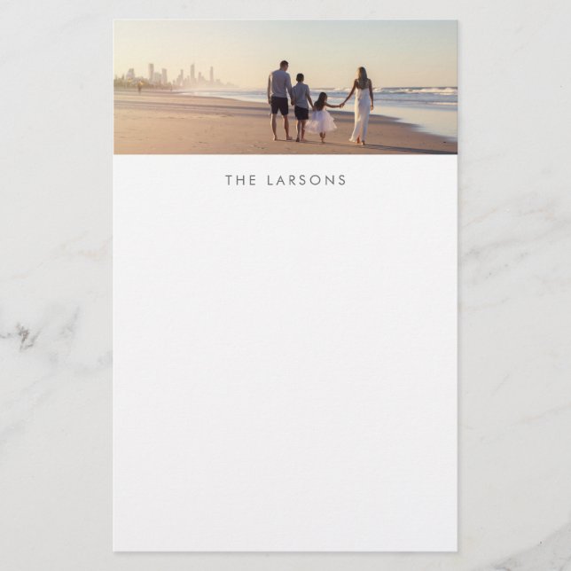 Papelaria Foto e Monograma da Família Personalizada (Frente)