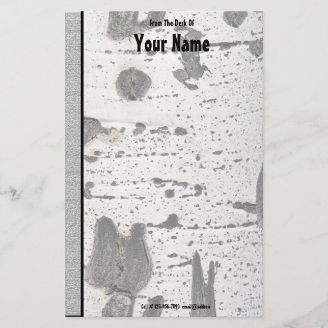 Papelaria Fotografia do Latido de Aspen Branca de Textura Rú (Frente)