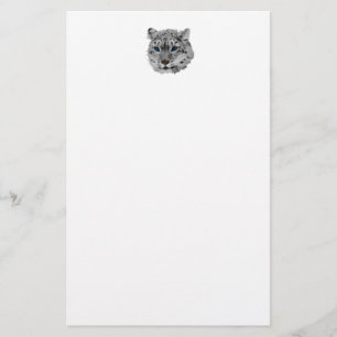 Papelaria Fractal do leopardo de neve