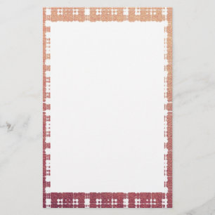 Papelaria Framboesa Rosa Esmagada Xadrez Moderna Ombra Ligad