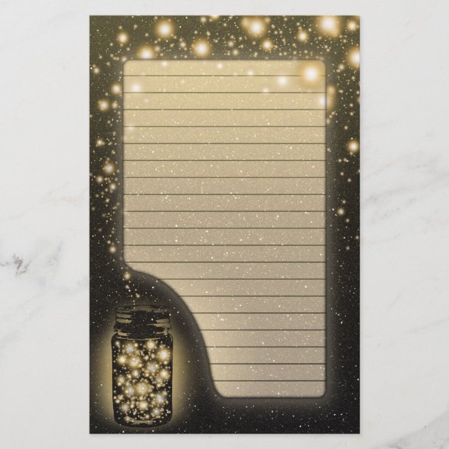 Papelaria Frasco de incandescência dos vaga-lume com as (Frente)