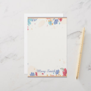 Papelaria fronteira floral personalizada 