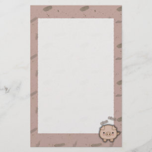 Papelaria Fundo cor-de-rosa cor-de-rosa bonito do porco Oink