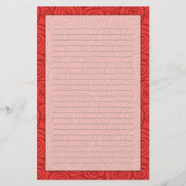 Papelaria Fundo do Abstrato Rosa vermelha (Frente)