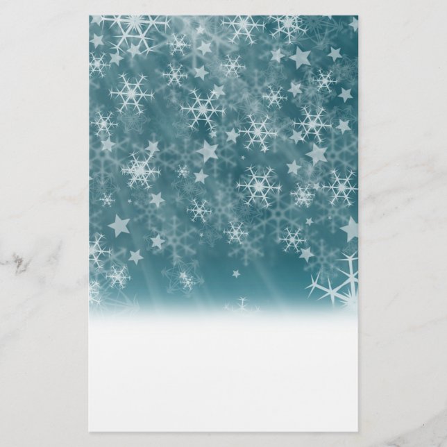 Papelaria Fundo do Floco de Neve de inverno (Frente)