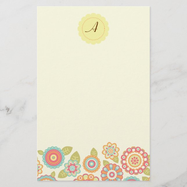 Papelaria Funky Boho Retro Flowers Casamento (Frente)