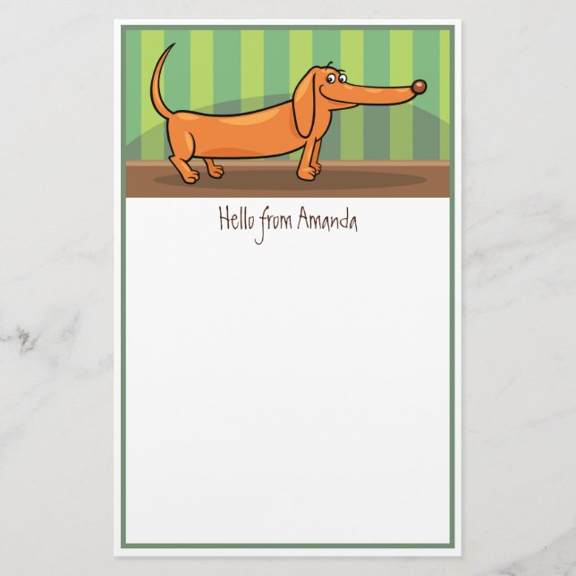 Papelaria Funny Dachshund Stationery (Frente)