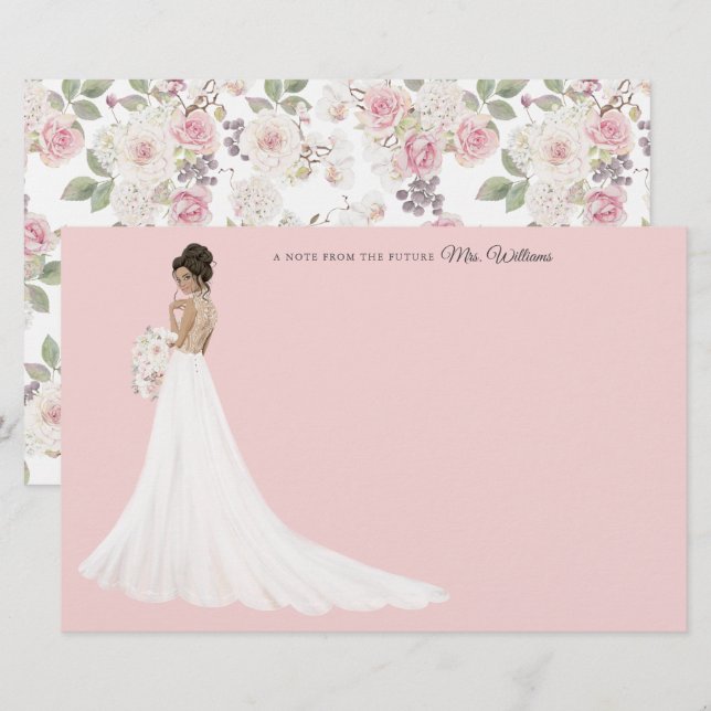 Papelaria Futuro Senhora Bride Obrigado Stationery (Frente/Verso)