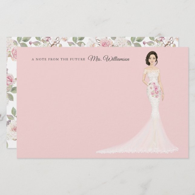 Papelaria Futuro Senhora Bride Obrigado Stationery (Frente/Verso)