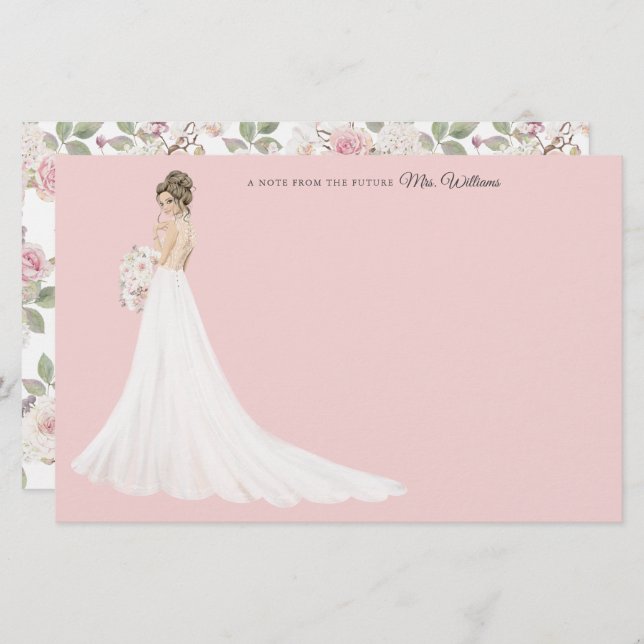 Papelaria Futuro Senhora Bride Obrigado Stationery (Frente/Verso)