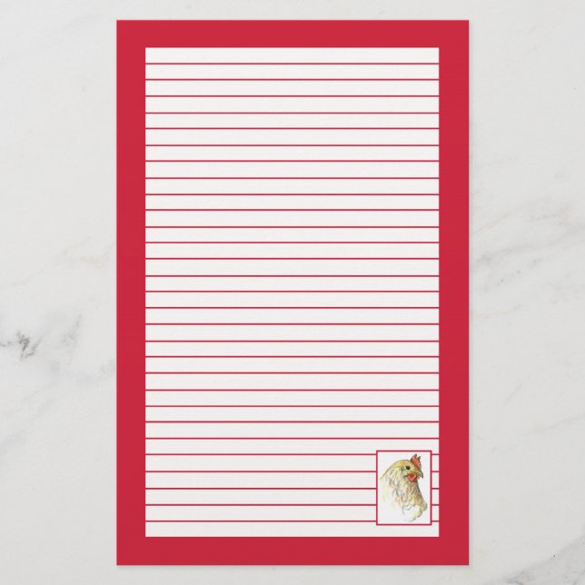 Papelaria Galinha Vermelha Desenho De Pássaro (Frente)