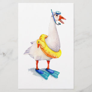 Papelaria Ganso Branco Snorkeling