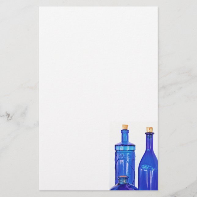 Papelaria Garrafa de Vidro Azul (Frente)