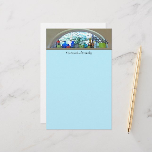 Papelaria Garrafas De Vidro Plantas Em Modelo De Aquarela (Frente/Verso In Situ)