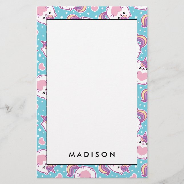 Papelaria Gatinho do Unicórnio Cute Chubby Kitschy (Frente)