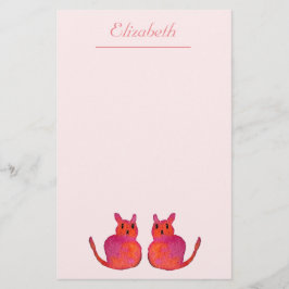 Papelaria Gatinho giro, rosa,