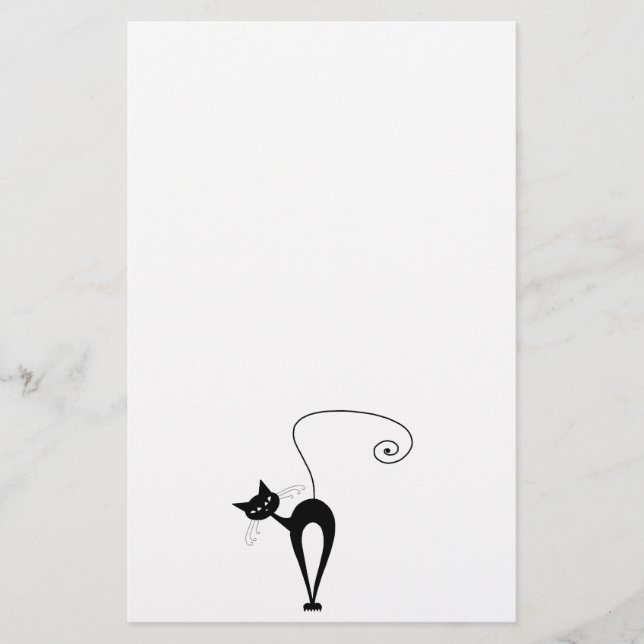 Papelaria Gatinho irrisório preto 3 (Frente)