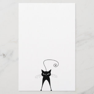 Papelaria Gatinho irrisório preto 6