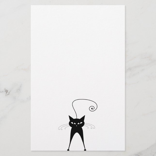 Papelaria Gatinho irrisório preto 6 (Frente)