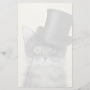 Papelaria Gato de Cinza com chapéu superior