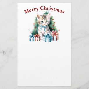 Papelaria Gato de Natal bonito