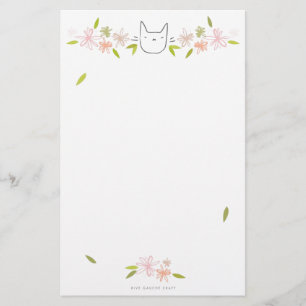 Papelaria Gato do jardim nos crisântemos