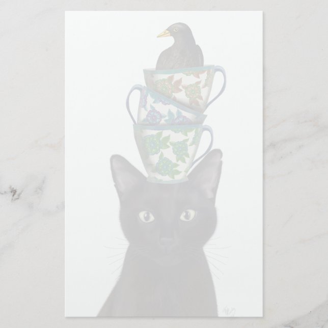 Papelaria Gato Preto com Teacups e Blackbird (Frente)