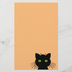 Papelaria Gato preto Verde-Eyed cómico e curioso