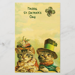 PAPELARIA GATOS DE DIA DE SÃO PATRÍCIO DE FASHION ENGRAÇADOS
