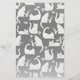 Papelaria Gatos ruins batendo as coisas, Gatos brancos em pr