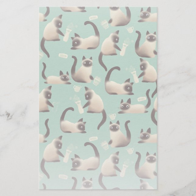 Papelaria Gatos Siameses Ruins A Arrancar Coisas (Frente)