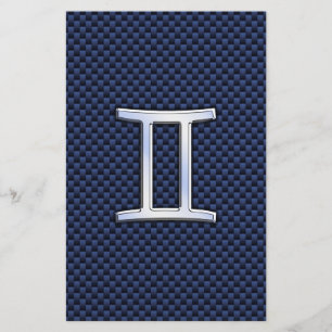 Papelaria Gemini - Sinal Zodiac no Estilo de Fibra Azul de C
