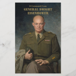 Papelaria General Dwight Eisenhower 5 Star - Retrato Pintado
