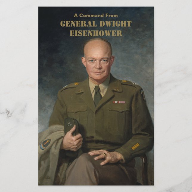 Papelaria General Dwight Eisenhower 5 Star - Retrato Pintado (Frente)