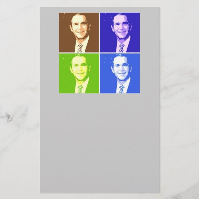 Papelaria George W Bush Pop Art (Frente)