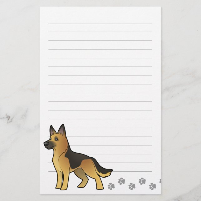 Papelaria German shepherd dos desenhos animados (Frente)