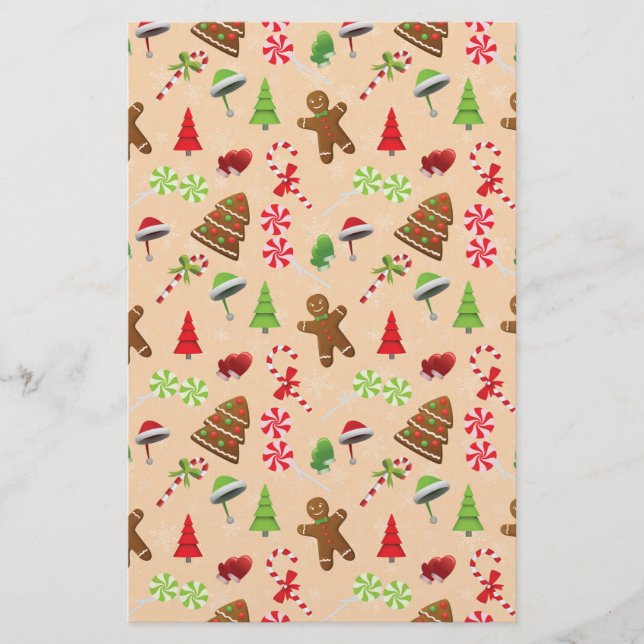 Papelaria Gingercake Man, Candy and Santa hat (Frente)