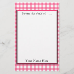 Papelaria Gingham Stationery