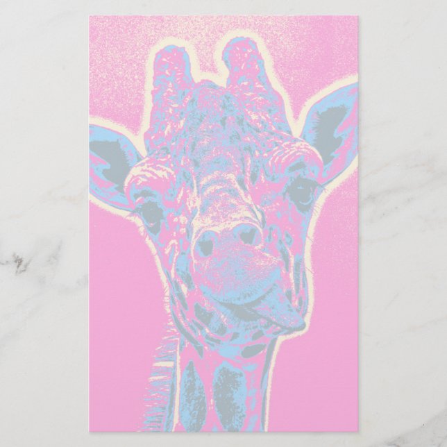 Papelaria Girafa Engraçada Esticando sua língua (Frente)