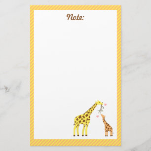 Papelaria Girafa Mãe e Bebê Coloridos Para Crianças