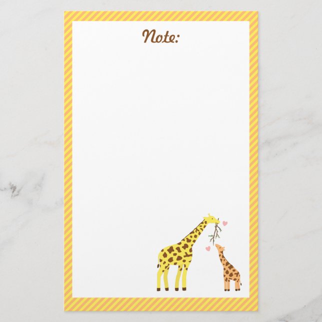 Papelaria Girafa Mãe e Bebê Coloridos Para Crianças (Frente)