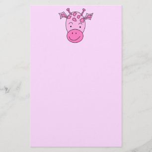 Papelaria Giraffe. cor-de-rosa bonito