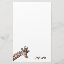 Papelaria Giraffe Safari Animal Personalizado Nome