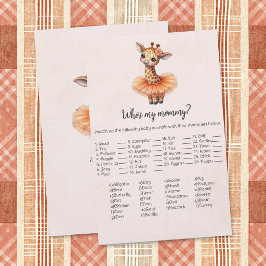 Papelaria Giraffe Who's My Mommy Baby Shower Game Card
