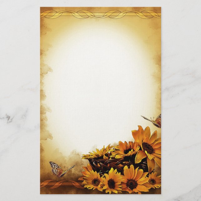 Papelaria Girassóis e borboletas (Frente)
